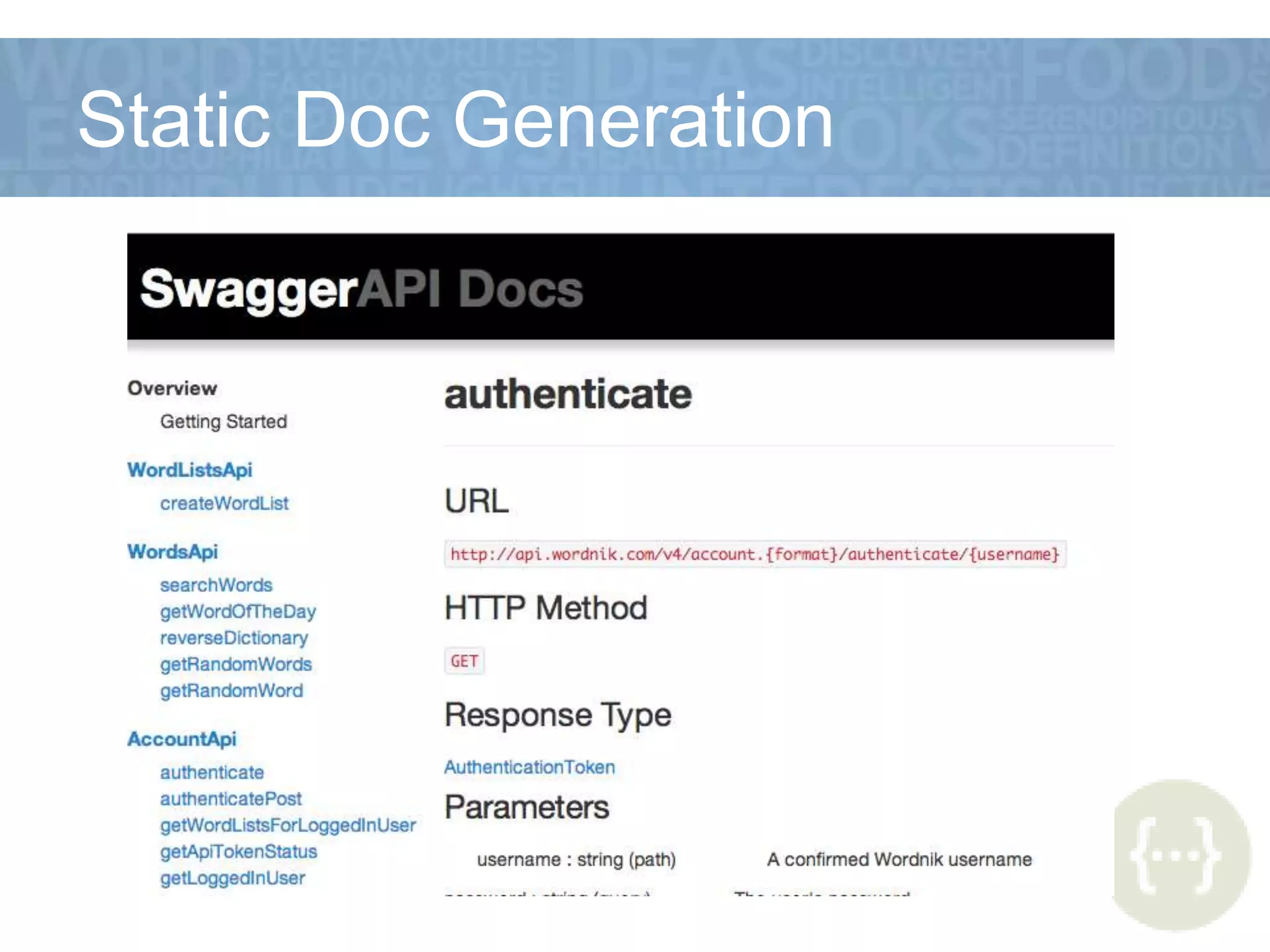 Static Doc Generation
 