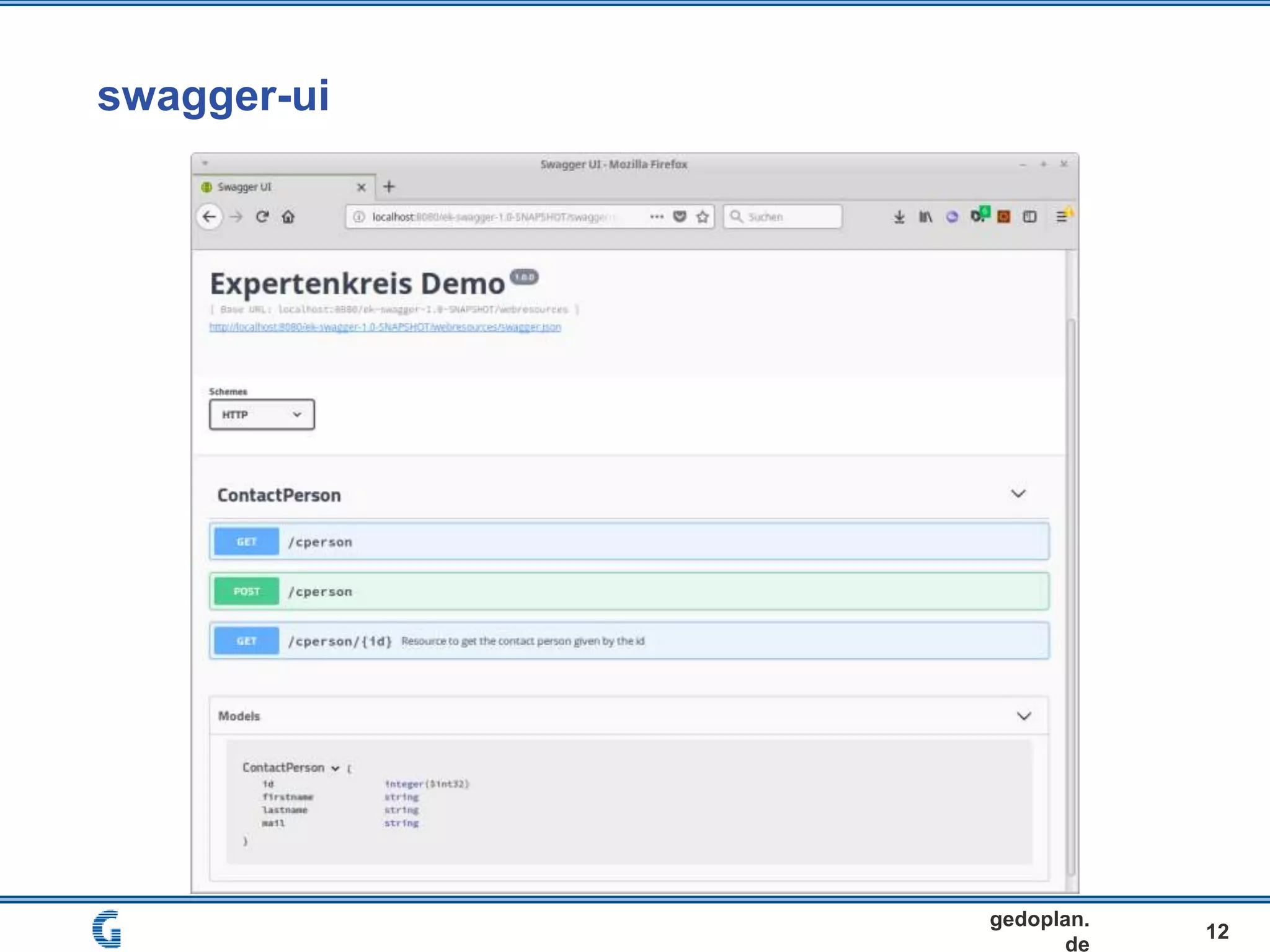 swagger-ui
12
gedoplan.
de
 
