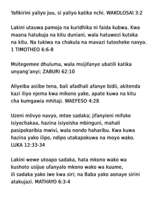 Swahili True Riches Tract