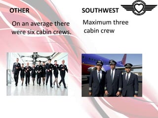 OTHER

SOUTHWEST

On an average there
were six cabin crews.

Maximum three
cabin crew

 