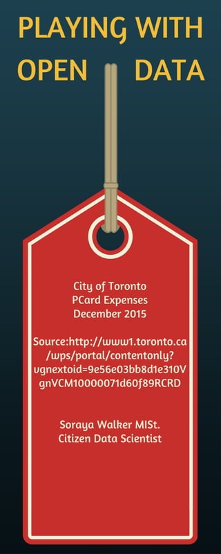 City Of Toronto, Monthly PCard Expenses