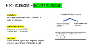 Shaker Method SWALLOWING AND VOICE REHABILITATION .pptx
