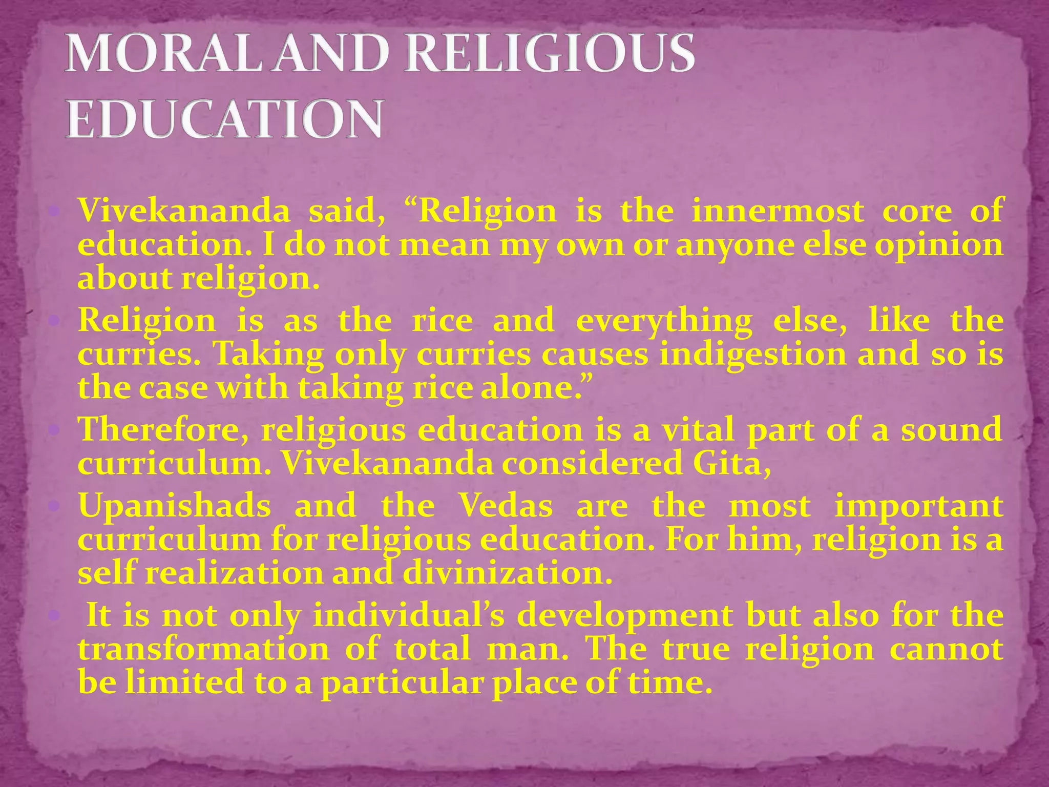 EDUCATIONAL THINKERS & CONTRIBUTION Swami vivekananda PPTX