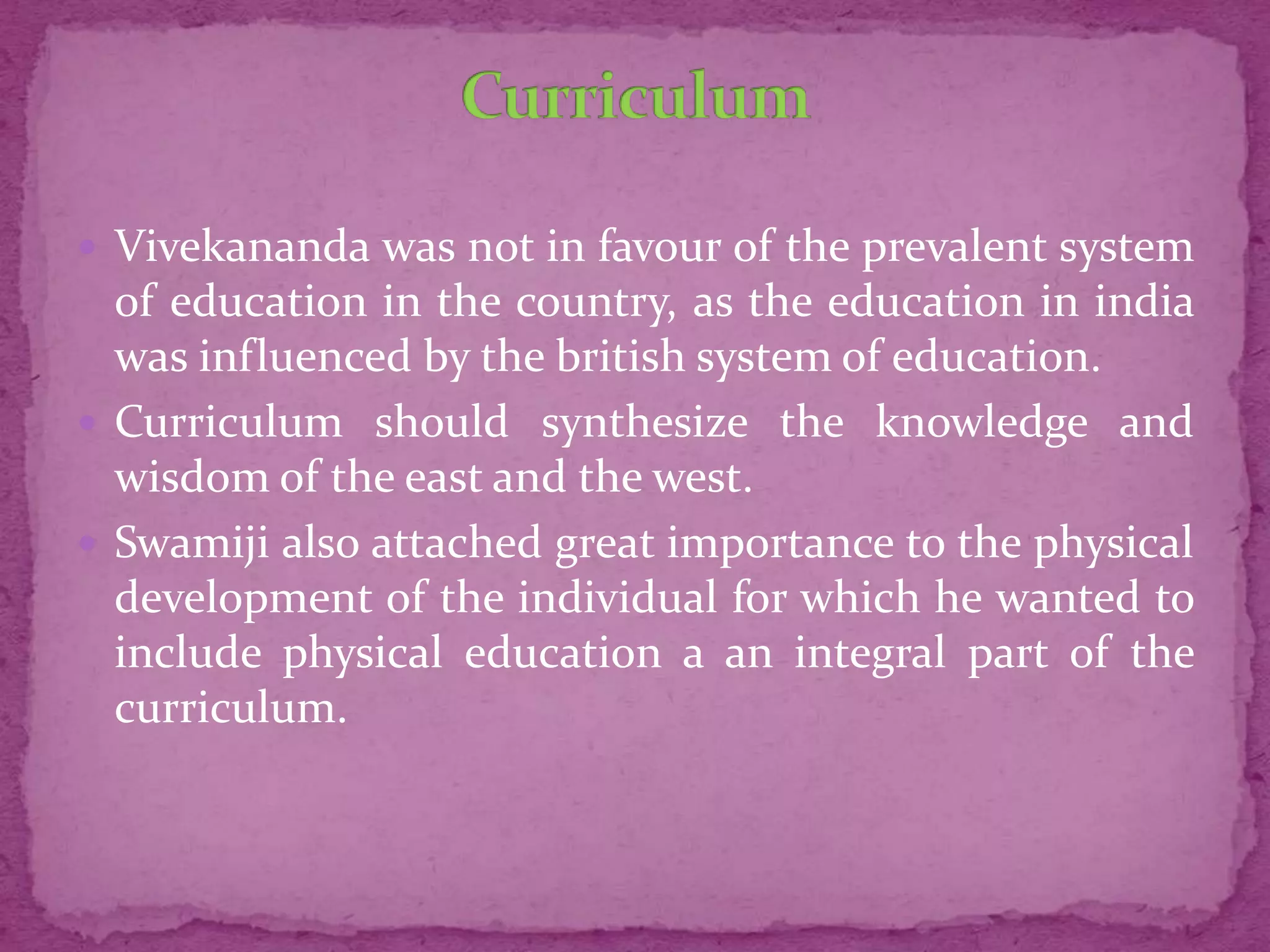 EDUCATIONAL THINKERS & CONTRIBUTION Swami vivekananda PPTX