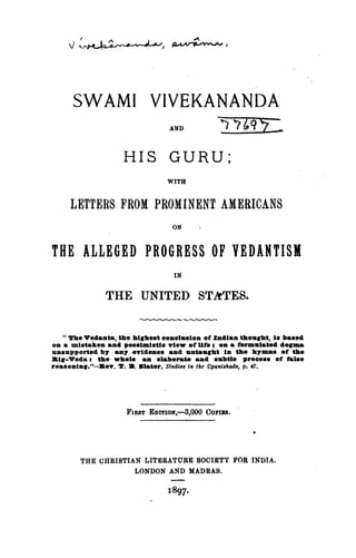 Swami Vivekananda and His Guru