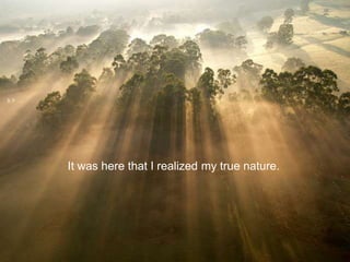 It was here that I realized my true nature.
 