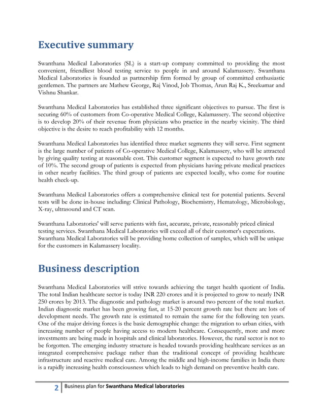 analytical laboratory business plan pdf