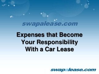 swapalease.com
Expenses that Become
Your Responsibility
With a Car Lease
 