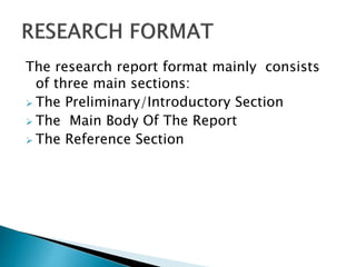 Research Report Writing