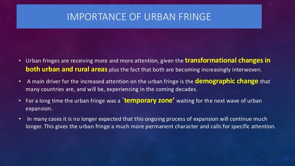 urban fringes