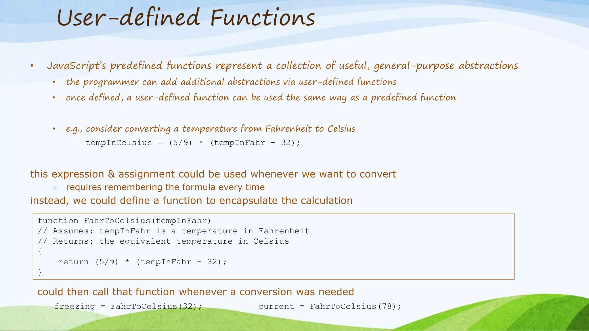 predefined and user defined functions | PPTX | Web Development | Internet