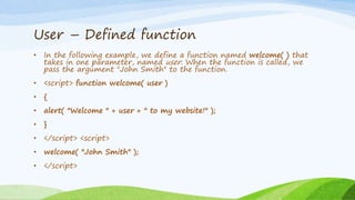 predefined and user defined functions | PPTX | Web Development | Internet