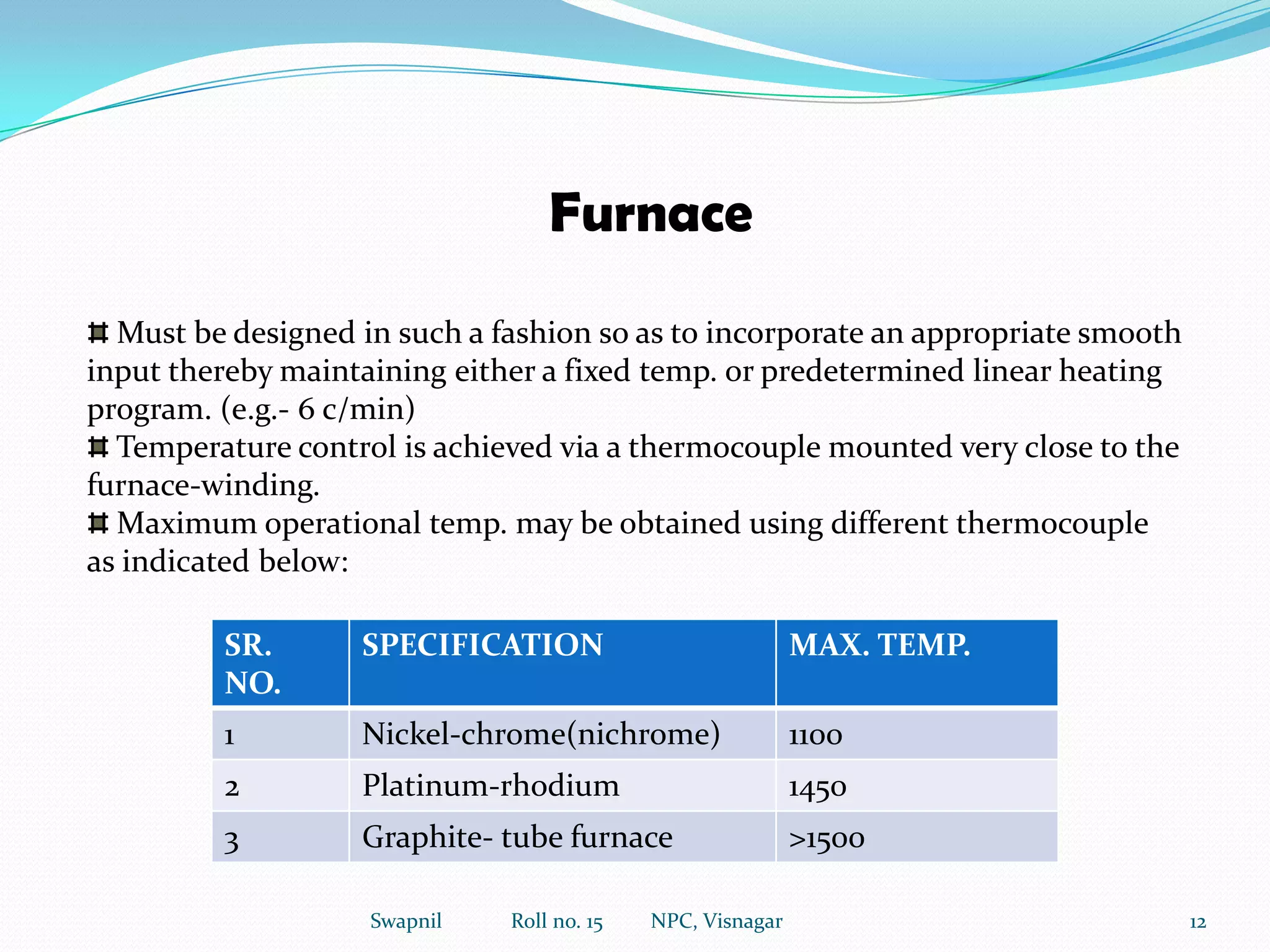 TYPES OF TGADYNAMIC  TGA:  Sample is subjected to conditions of continuous increase in temperature  usually linear with time