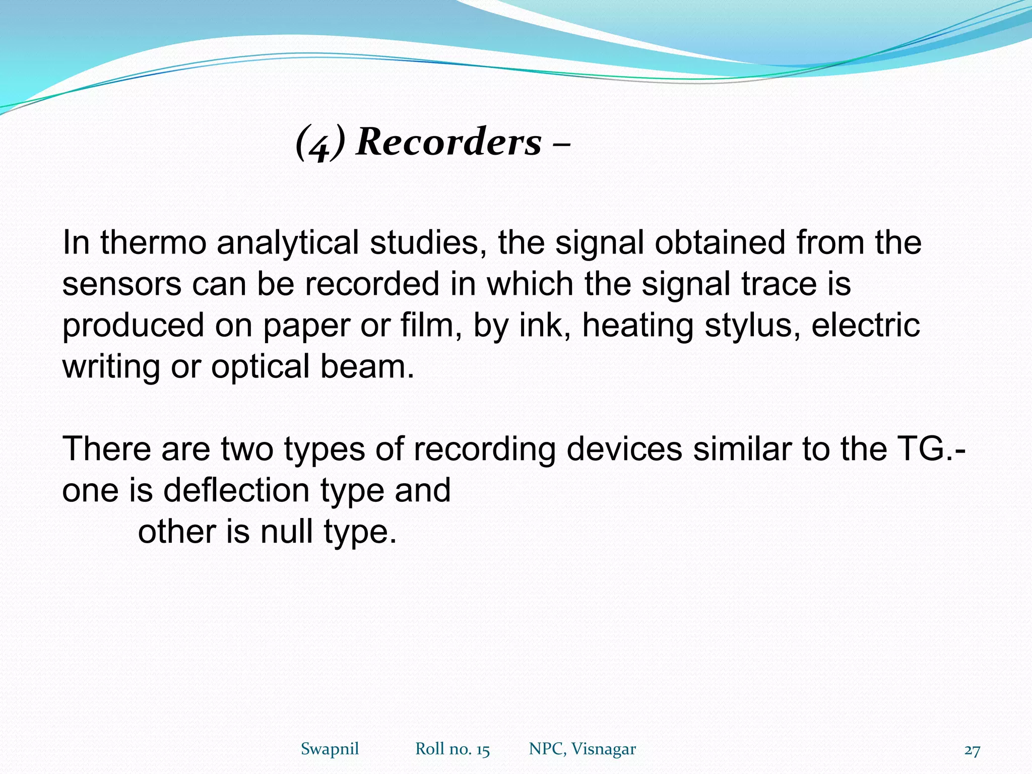 ReferencesInstrumental Methods of Chemical AnalysisB.K.Sharma        Page No. – m-308Pharmaceutical Drug AnalysisAshutoshKar	Page No. - 19418Swapnil             Roll no. 15         NPC, Visnagar