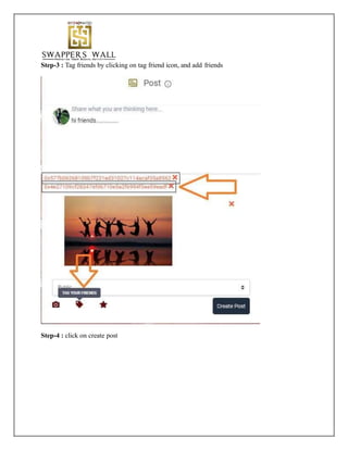 Step-3 : Tag friends by clicking on tag friend icon, and add friends
Step-4 : click on create post
 