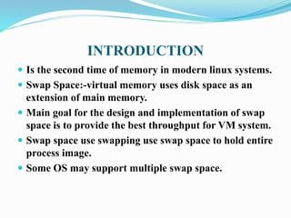 Swap space management and protection in os | PPTX
