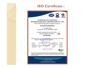 ISO Certificate :ISO Certificate :
 