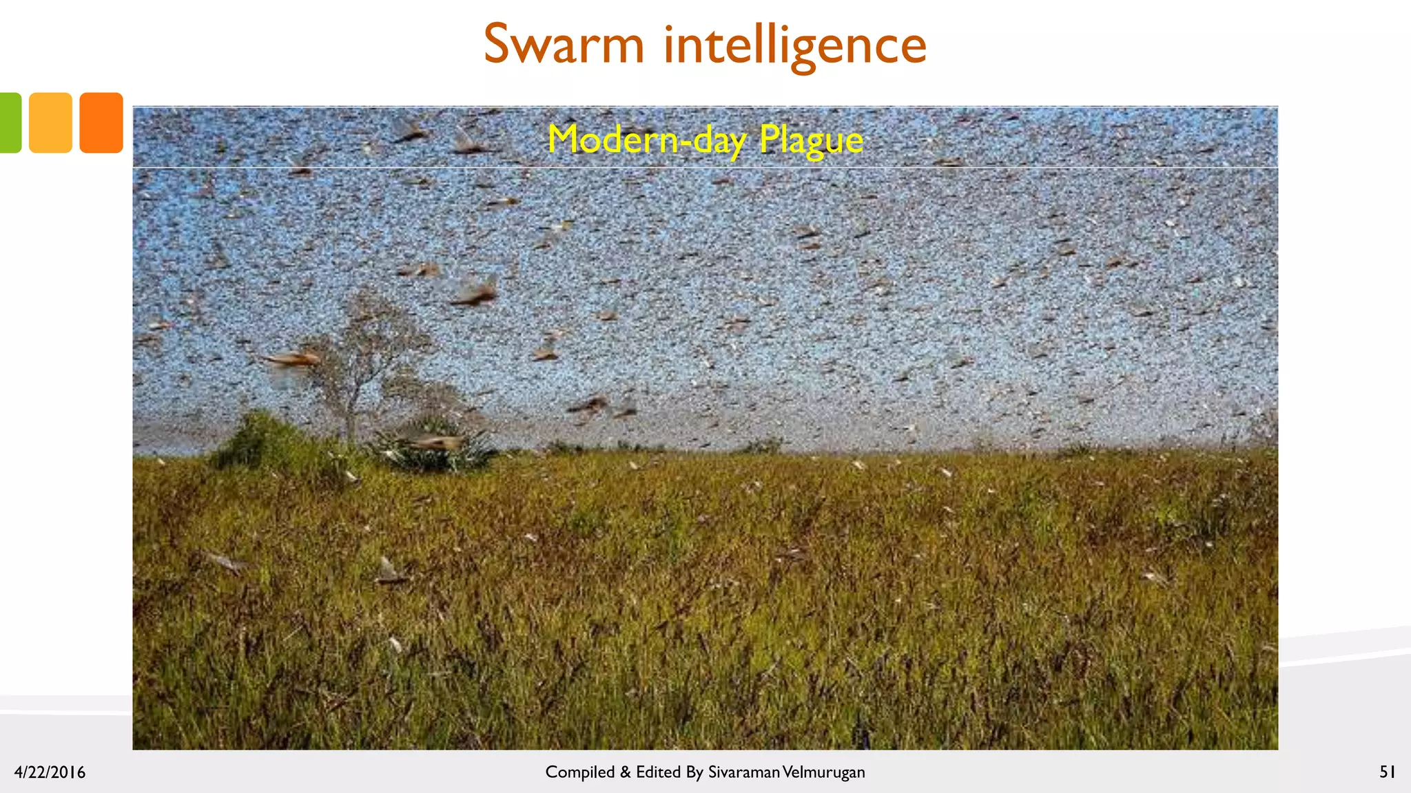 4/22/2016 Compiled & Edited By SivaramanVelmurugan 51
Modern-day Plague
Swarm intelligence
 