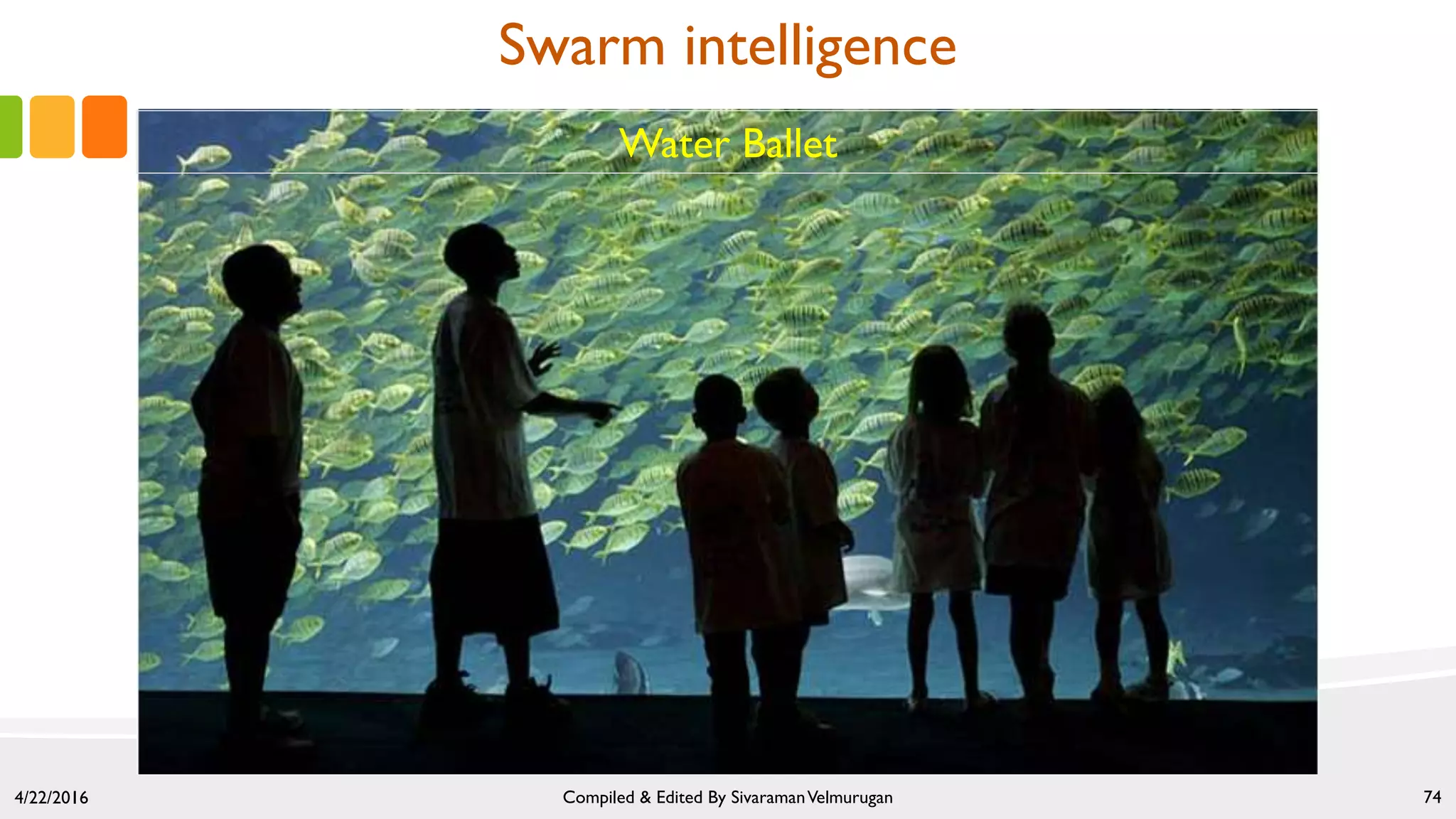 4/22/2016 Compiled & Edited By SivaramanVelmurugan 74
Water Ballet
Swarm intelligence
 