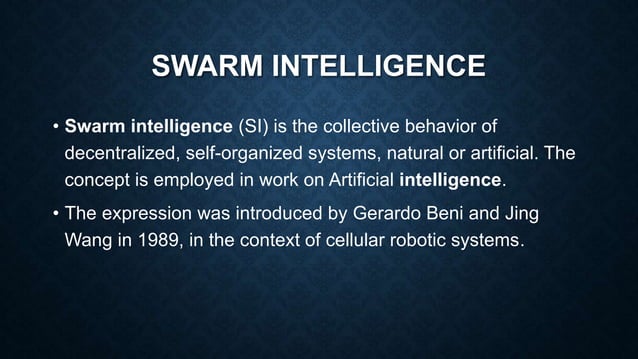 Swarm intelligence | PPT