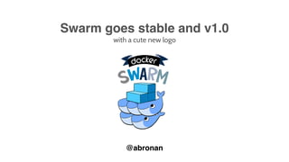 @abronan
Swarm goes stable and v1.0
with a cute new logo
@abronan
 