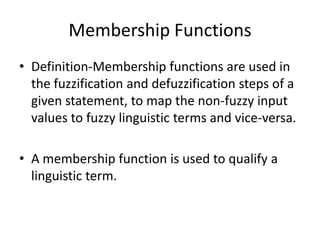                 FUZZY LOGIC REPRESENTATION CONT.SlowestFastestSlowFastfloat speed; get the speed if ((speed >= 0.0)&&(speed < 0.25)) {	//  speed is slowest} else if ((speed >= 0.25)&&(speed < 0.5)) {	//  speed is slow}else if ((speed >= 0.5)&&(speed < 0.75)) {	//  speed is fast}else // speed >= 0.75 && speed < 1.0 {	//  speed is fastest}