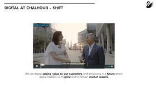 DIGITAL AT CHALHOUB – SHIFT
We see digital adding value to our customers and we believe in a future where
digital enables us to grow and to remain market leaders.
 