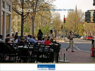 Streets Ample sidewalks for cafes 
