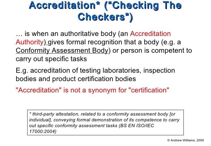 Processes associated with standards & standards