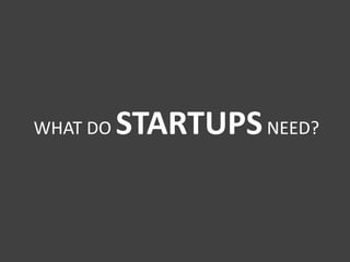 WHAT DO STARTUPS NEED?