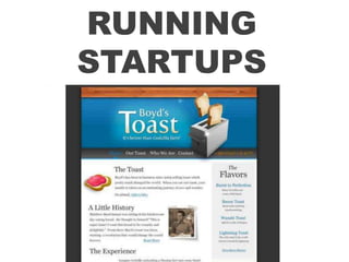 RUNNING STARTUPS