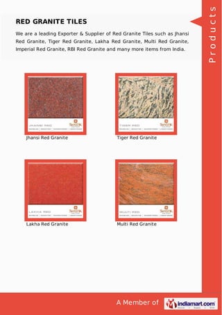 We are a leading Exporter & Supplier of Red Granite Tiles such as Jhansi
Red Granite, Tiger Red Granite, Lakha Red Granite, Multi Red Granite,
Imperial Red Granite, RBI Red Granite and many more items from India.

Jhansi Red Granite

Tiger Red Granite

Lakha Red Granite

Multi Red Granite

A Member of

Products

RED GRANITE TILES

 