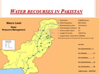 WATER RECOURSES IN PAKISTAN
 