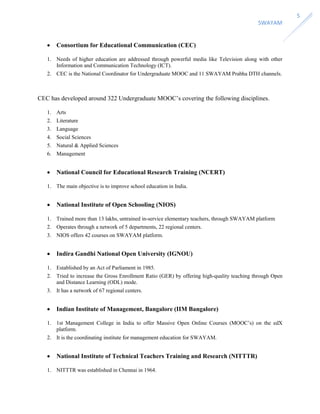 Swayam Pdf Notes On Swayam Study Webs Of Active Learning For Young