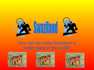 How can we make Swaziland a better place in the world? Swaziland 