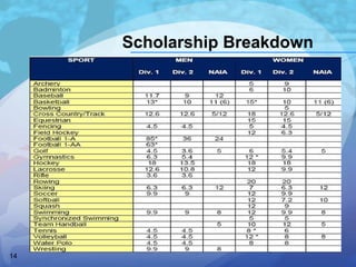 Scholarship Breakdown 