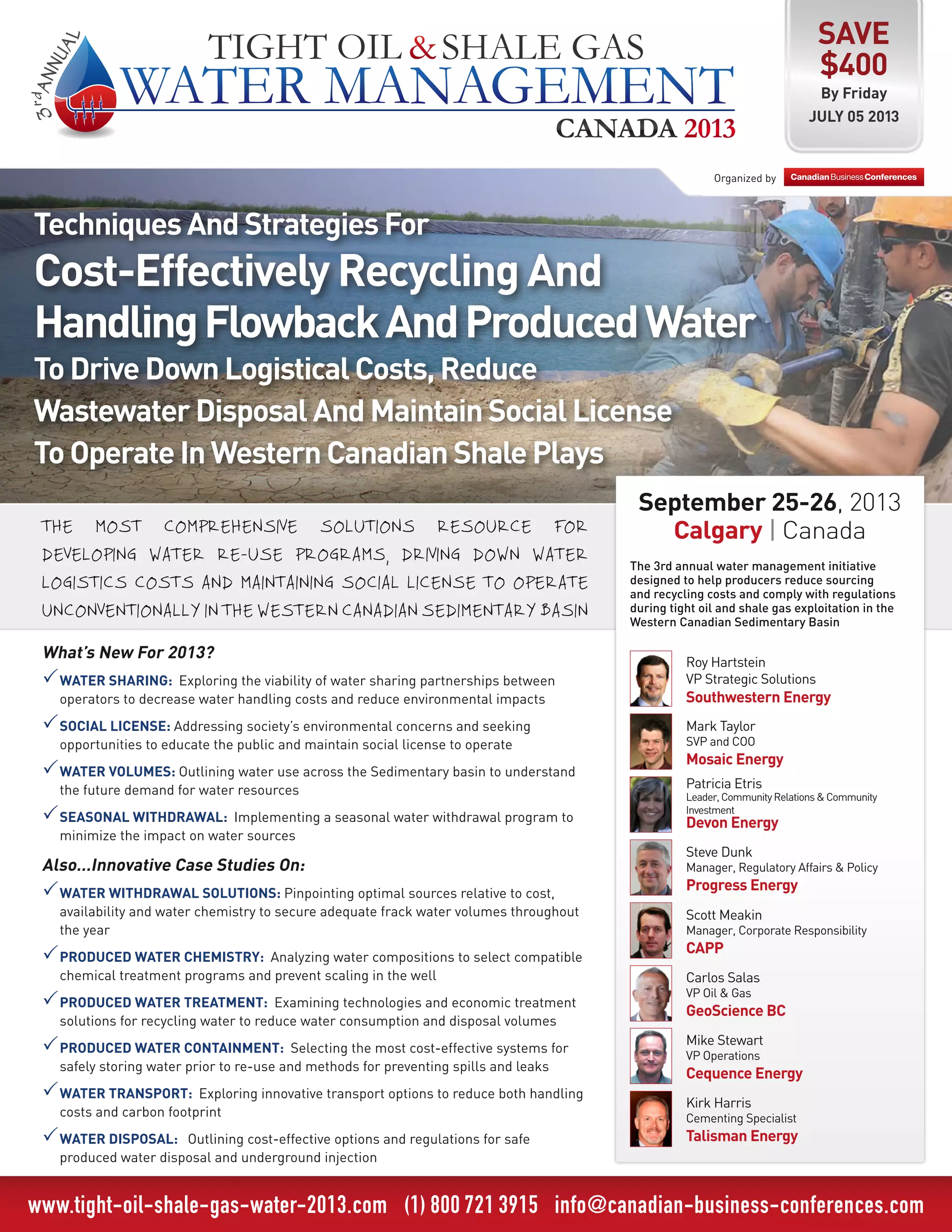Tight Oil & Shale Gas Water Management 2013 Brochure PDF