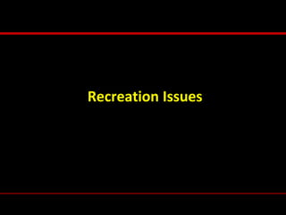 Recreation Issues
• The summer youth programs at Mildred Homes Park have
been discontinued – included job training, educat...
