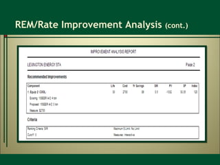 REM/Rate Improvement Analysis  (cont.) 