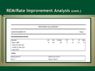 REM/Rate Improvement Analysis  (cont.) 
