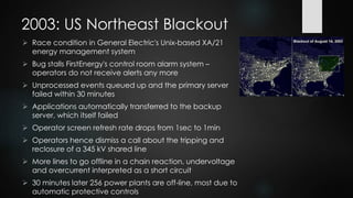 2000 to 2005: FBI Virtual Case File
 VCF turns out to be incomplete, inadequate and poorly
designed, essentially unusable under real-world conditions
 Even in rudimentary tests system did not comply with basic
requirements
 After having invested 170 Mio USD, the FBI decided to buy off-
the-shelf software instead
 Causes: No architecture blueprints, repeated changes in
specification, engineers with little or no computer science
training, code bloat, scope creep
 