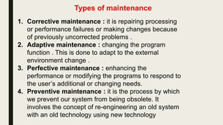 Types of maintenance
 
