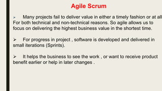 Waterfall Limitations
Waterfall
limitations
Sequential in nature,
complete a stage before
moving to next stage
No working version of the
system until late in the
process
Any changes customer mentions
in between may cause a lot of
rework
Doesn't account for the
fact that requirements
constantly change
 