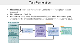 SWE-bench: Can Language Models Resolve Real-World GitHub Issues? | PPTX