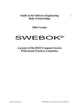 Sebok Pdf Swebok guide 2004 | PDF