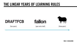 WOLF & WILHELMINE
[four years] [year and a half] [three years]
THE LINEAR YEARS OF LEARNING RULES
 