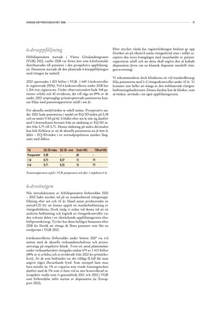 SVENSKA HÖFTPROTESREGISTRET 2008                                                                                                       75




6-årsuppföljning                                                            Efter mycket vånda har registerledningen beslutat ge upp
                                                                            försöket att på riksnivå samla röntgenfynd utan i stället ac-
Höftdispensären startade i Västra Götalandsregionen                         ceptera den stora framgången med insamlandet av patient-
(VGR) 2002, varför 2008 var första året som 6-årsformulär                   rapporterat utfall och att detta skall utgöra den så kallade
distribuerades till patienter i den prospektiva uppföljning-                dispensären (även om en klassisk dispensär innehöll rönt-
en. Dessutom startade då den planerade 6-årsuppföljningen                   gen-screening).
med röntgen (se nedan!)
                                                                            Vi rekommenderar dock klinikerna att vid standardkirurgi
2002 opererades 1 823 höfter i VGR. 1 649 1-årskontroller                   följa patienterna med 1–2 röntgenkontroller under 10 år. Vi
är registrerade (90%). Vid 6-årskontrollerna under 2008 har                 kommer inte heller att stänga av den webbaserade röntgen-
1 264 svar registrerats. Under observationsåret hade 368 pa-                bedömningsfunktionen. Denna databas kan de klinker, som
tienter avlidit och 40 reviderats, det vill säga att 89% av de              så önskar, använda i sin egen uppföljningsrutin.
under 2002 ursprungligt primäropererade patienterna kun-
nat följas med patientrapporterat utfall i sex år.

För aktuella medelvärden se tabell nedan. Preoperativt un-
der 2002 hade patienterna i medel ett EQ-5D-index på 0,38
och en smärt-VAS på 60. Utfallet efter sex år står sig jämfört
med 1-årsresultaten bortsett från en sänkning av EQ-5D in-
dex från 0,75 till 0,71. Denna sänkning på andra decimalen
kan helt förklaras av att de aktuella patienterna nu är fem år
äldre – EQ-5D-index i en normalpopulation sjunker lång-
samt med åldern.


Tid            EQ-5D-index    EQ-5D- vinst   Smärt-VAS       Tillfred-VAS
Preoperativt   0,38           –              60            –
1 år           0,75           0,37           15            19
6 år           0,71           0,33           16            19

Patientrapporterat utfall i VGR preoperativt och efter 1 respektive 6 år.



6-årsröntgen
När introduktionen av höftdispensären förbereddes 2000
– 2002 lades mycket tid på en standardiserad röntgenupp-
följning efter sex och 10 år, bland annat producerades en
metod-CD för att kunna uppnå en standarbedömning av
röntgenbilderna. Dock insåg vi redan vid denna tid att en
uniform bedömning och logistik av röntgenkontroller var
den svåraste delen i en rikstäckande uppföljningsrutin efter
höftproteskirurgi. Tyvärr har dessa farhågor besannats efter
2008 års försök att röntga de flesta patienter som fått en
totalprotes i VGR 2002.

6-årskontrollerna förbereddes under hösten 2007 via två
möten med de aktuella verksamhetscheferna och protes-
ansvariga på respektive klinik. Trots ett antal påminnelser
under verksamhetsåret röntgades endast 679 av 1 415 höfter
(48% av ej avlidna och ej reviderade från 2002 års primärko-
hort). Av de som bedömdes var det väldigt få fall där man
angivit några illavarslande fynd. Som exempel fann man
bara mindre än 1% av cuparna som visade lossningstecken
jämfört med de 5% som vi fann vid en mer kontrollerad re-
trospektiv studie som vi genomförde 2001 och 2002 i VGR
som förberedelse inför starten av dispensären (se Årsrap-
port 2002).
 