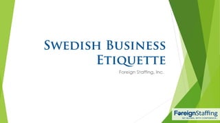 Swedish Business Etiquette | PDF