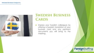 Swedish Business Etiquette | PDF
