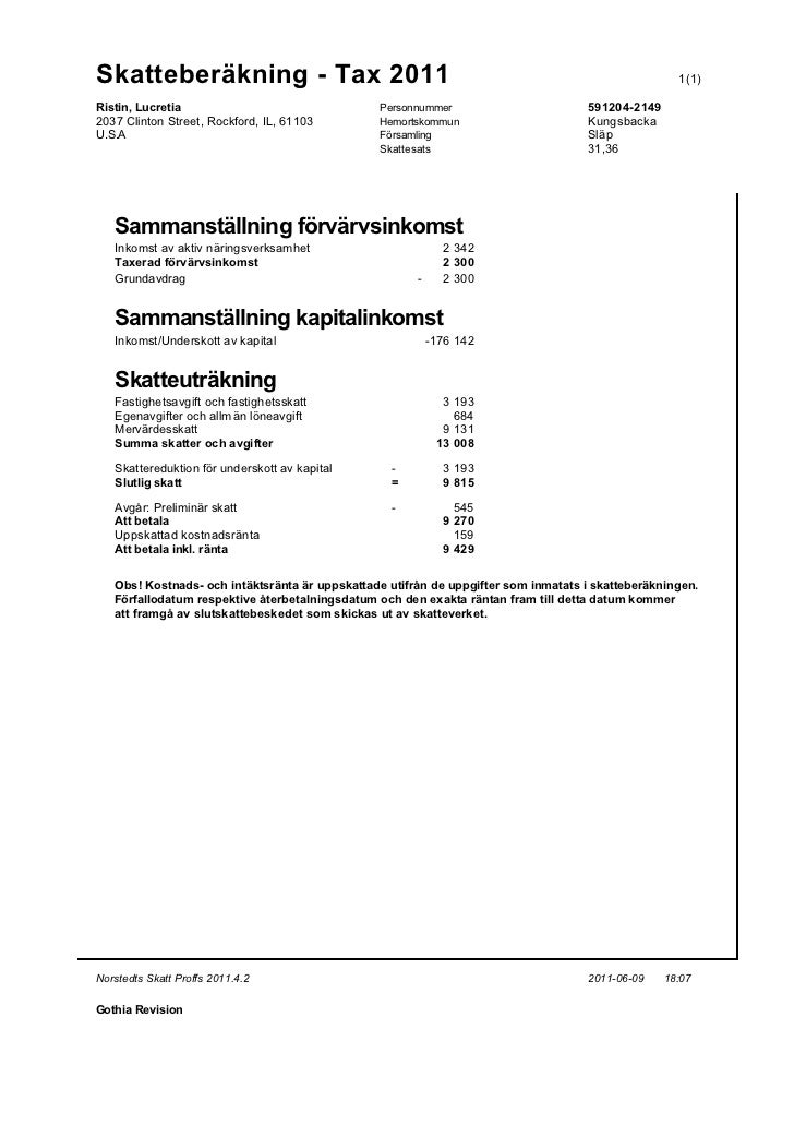 skatteberäkning skatteberäkning